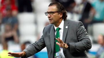 Juan Antonio Pizzi durante un partido con Arabia Saud&iacute;.