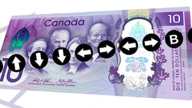 Descubre el easter egg del nuevo billete canadiense con el código Konami
