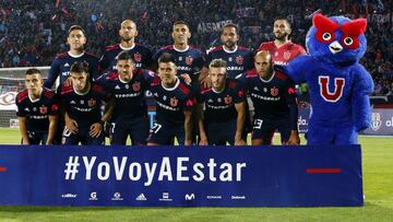 Futbol, Universidad de Chile vs Deportes Iquique.
Decima fecha Campeonato 2019.
Los jugadores de Universidad de Chile posan para los fotografos antes del partido de primera division disputado en el estadio Nacional de Santiago, Chile.
17/10/2019
Ramon MonroyPhotosport
Football, Universidad de Chile vs Deportes Iquique
Tenth date Championship 2019.
Universidad de Chile's players pose for the photographers prior to the first division football match held at the Nacional stadium in Santiago, Chile.
17/10/2019
Ramon MonroyPhotosport