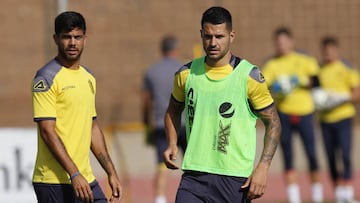 Vitolo, entrenando con Las Palmas.