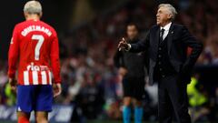 Ancelotti, durante el Atlético-Real Madrid.