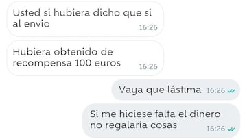 La conversación viral en Wallapop por la funda de un móvil: “Hubiera obtenido recompensa de 100 euros”