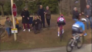 El ciclista francés Maximilien Juillard hace un recto durante la segunda etapa de la Estrella de Bessèges.