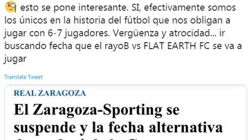 El Flat Earth, tras el aplazamiento del Zaragoza-Sporting: "Vergüenza y atrocidad"