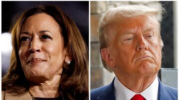 FILE PHOTO: Democratic presidential nominee and U.S. Vice President Kamala Harris and Republican presidential nominee and former U.S. President Donald Trump are seen in a combination of file photographs taken in Chandler, Arizona, U.S., October 10, 2024 and in Evans, Georgia, U.S., October 4, 2024. REUTERS/Evelyn Hockstein & Octavio Jones/File Photo