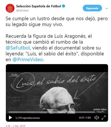 El mundo del fútbol recuerda a Luis Aragonés