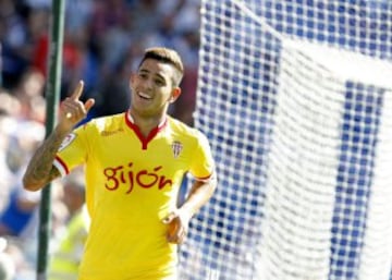 Sanabria celebra el segundo gol marcado ante el Deportivo.