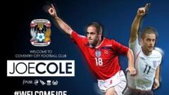 As&iacute; anunci&oacute; en su cuenta de Twitter el Coventry City la llegada de Joe Cole al club.