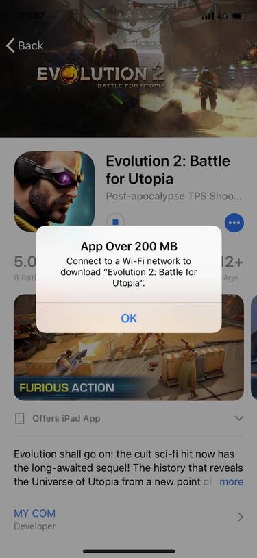 Tu iPhone ya puede descargar apps de 200 MB estés donde estés