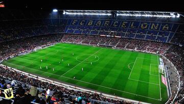 Imagen de un Camp Nou semivacío en la Copa.