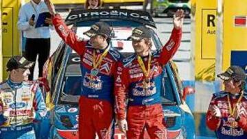 <b>EL CUARTO DE SEBASTIEN. </b>Loeb logró su cuarta victoria en Cataluña por delante de su compañero Sordo y el Ford de Hirvonen.