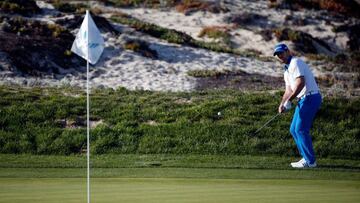 Aaron Rodgers durante la primera ronda del AT&amp;T Pebble Beach National Pro-Am en el Spyglass Hill Golf Course esta semana.