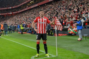 3-0. Gorka Guruzeta celebra el tercer tanto que marca en el minuto 60 de partido.