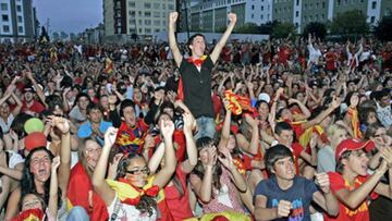 Aficionados de la Selecci&oacute;n e las calles de Espa&ntilde;a.