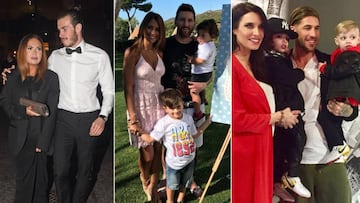 Im&aacute;genes de Gareth Bale con Emma Rhys-Jones, de Lionel Messi con Antonella Roccuzzo y sus dos hijos y de Sergio Ramos con Pilar Rubio y sus dos hijos