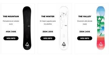 En su web, Help Snowboards ofrece descuentos en sus tablas durante el Black Friday.