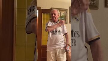 Vídeo: La emotiva reacción de un abuelo al recibir el nuevo jersey del Real Madrid con su nombre grabado atrás