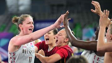 Emma Meesseman, ala-p¨ªvot de B¨¦lgica. tras cerrar su triple-doble frente a Serbia en el Eurobasket.