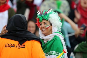 Iranian women were freely allowed  officially enter a football stadium for the first time since 1981.