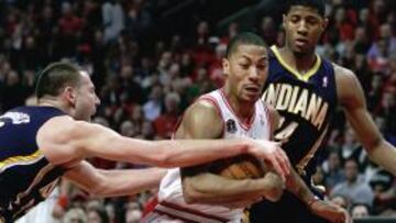 Derrick Rose firmó 36 puntos en el segundo duelo ante los Pacers.