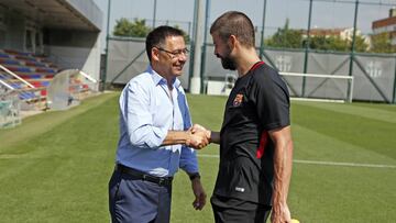 Bartomeu y Piqu&eacute;, en la pretemporada pasada.