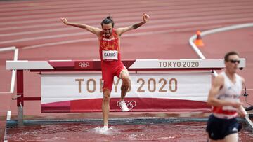 Tokyo 2020 Olympics - Athletics - Men's 3000m Steeplechase - Round 1 - OLS - Olympic Stadium, Tokyo, Japan - July 30, 2021. Fernando Carro of Spain in action during Heat 1 REUTERS/Hannah Mckay