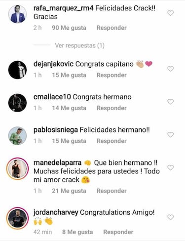 Felicitaciones que recibió Carlos Vela tras anuncio de su bebé