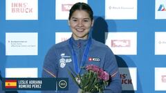 Leslie Adriana Romero P&eacute;rez, oro en escalada en la Copa de Europa de Velocidad 2023 en Innsbruck (Austria).