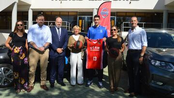 Giannoulis Larentzakis, tras su presentación como nuevo jugador del UCAM Murcia.