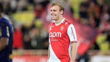 Mika Biereth, en uno de sus partidos con el Mónaco.