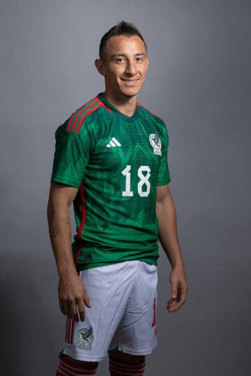 DOHA, QATAR - NOVEMBER 18: Andres Guardado of Mexico poses during the official FIFA World Cup Qatar 2022 portrait session on November 18, 2022 in Doha, Qatar. (Photo by David Ramos - FIFA/FIFA via Getty Images)