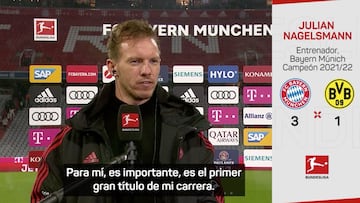 Nagelsmann: "Hemos tenido momentos tristes, pero ganar la Bundesliga es muy importante"