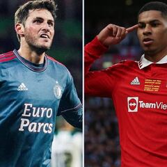 Santiago Giménez vs Marcus Rashford: mano a mano por el título de goleo de la Europa League