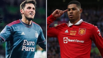 Santiago Giménez vs Marcus Rashford: mano a mano por el título de goleo de la Europa League