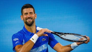 Novak Djokovic tras su victoria número 20 ante Gael Monfils.