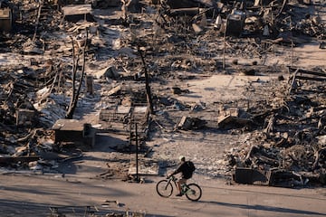 Imagen devastadora del barrio residencial Palisades que ha quedado totalmente destruido, por los incendios que  han arrasado ms de 15.000 hectreas en Los ?ngeles.