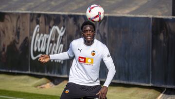 Diakhaby, en su vuelta a los entrenamientos con balón.