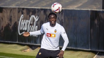 Diakhaby, en su vuelta a los entrenamientos con balón.