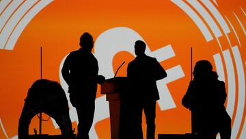 The stage is set up before Independent U.S. presidential candidate Robert F. Kennedy Jr speaks at Bitcoin 2024 in Nashville, Tennessee, U.S. July 26, 2024. REUTERS/Kevin Wurm