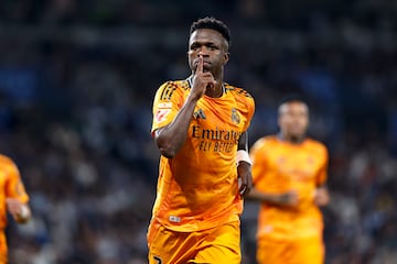 La polémica celebración de Vinicius tras el 0-1.