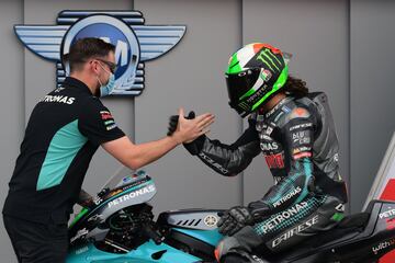 Franco Morbidelli saldrá en primer lugar desde la parrilla de mañana en el Gran Premio de Valencia. 