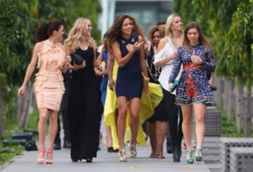  Agnieszka Radwanska, Caroline Wozniacki, Ana Ivanovic, Petra Kvitova y Simona Halep en un acto durante la final de la BNP Paribas WTA en 2014.