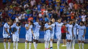 Players of Cruz Azul during the game Charlotte FC vs Cruz Azul, corresponding to the Round of 32 of the Leagues Cup 2023, at Toyota Stadium, on August 03, 2023.

<br><br>

Jugadores de Cruz Azul durante el partido Charlotte FC vs Cruz Azul, correspondiente a la fase de Dieciseisavos de final de la Leagues Cup 2023, en el Estadio Toyota, el 03 de Agosto de 2023.