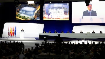 Vista general del plenario de la Asamblea de Socios 2023 del Real Madrid.