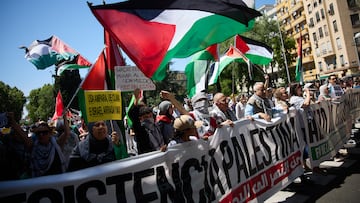 Manifestaci¨®n pro-Palestina en Espa?a el pasado mes de mayo.
