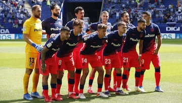 El once del Atlético contra el Espanyol.