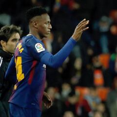 Mina como Suárez y Piqué en la Supercopa de Cataluña 2014