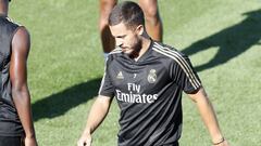 Hazard, en el entrenamiento del Real Madrid.