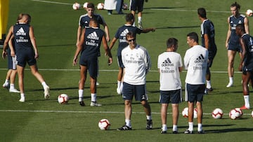 Lopetegui, durante el entrenamiento del Real Madrid del viernes.