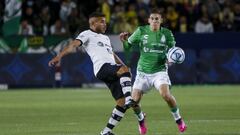 (L-R), Jonathan Dos Santos of America and Santiago Munoz of Santos during the game America vs Santos, Friendly preparation at the Dignity Health Sports Park Stadium, on March 23, 2023.

<br><br>

(I-D), Jonathan Dos Santos de America y Santiago Munoz de Santos  durante el partido America vs Santos, Amistoso de preparacion en el Estadio Dignity Health Sports Park, el 23 de Marzo de 2023.